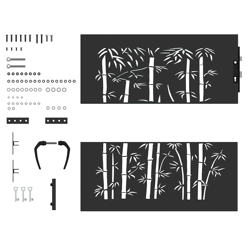 Puerta de jardín de 85 x 100 cm, de acero galvanizado, con cerradura y 2 llaves, puerta individual, puerta de exterior, robusta y duradera, tipo 5