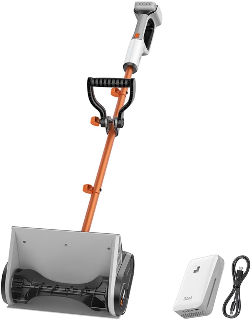 Litheli Cordless Electric Snow Shovel, 20V 12-Inch Snow Thrower with Adjustable Auxiliary Handle, Battery Powered Snow Blower, 4.0Ah Battery Included ﻿