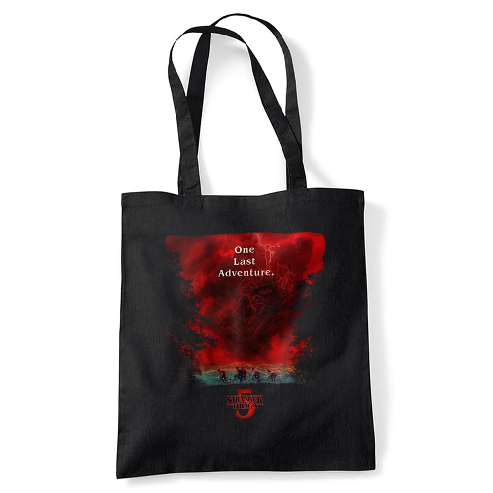 Stranger Things Vecna Clouds Poster Grocery Travel Reusable Tote Bag, Black