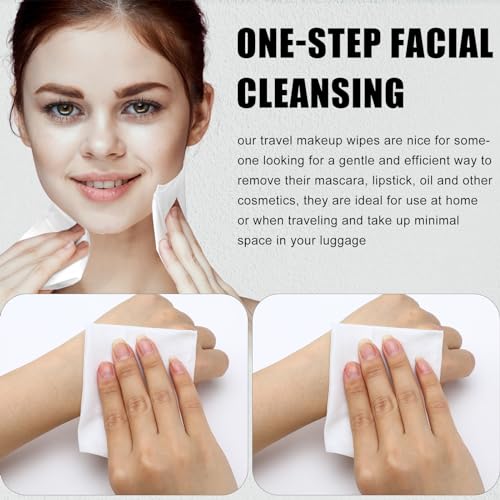 Image of Ctosree 150 Pcs Makeup Wipes Individually Wrapped Disposable,White | Micellar Makeup Remover for Mascara Lipstick Oil, Face Cleansing Pads Bulk Travel Hotel Gym, Single Use Portable Towelettes