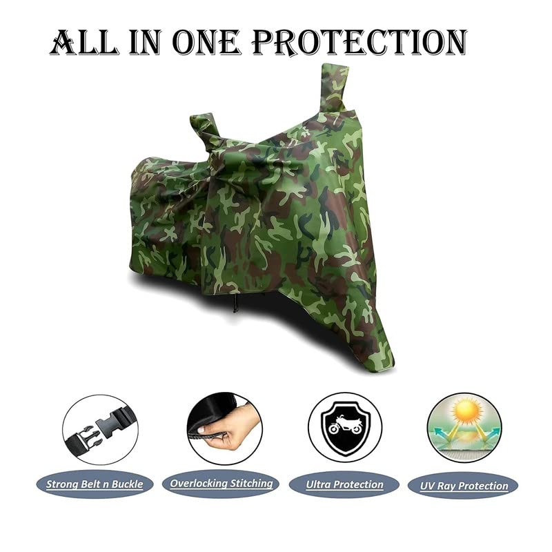 Image of DUFFEL-100% Heat Protection Two Wheeler Bike /Scooty Body Cover for TVS iQube BS6 Water Resistance /UV-Rays /Birds Dropping /Scratchproof /Dust Proof /Waterproof[Green Jungle Print]