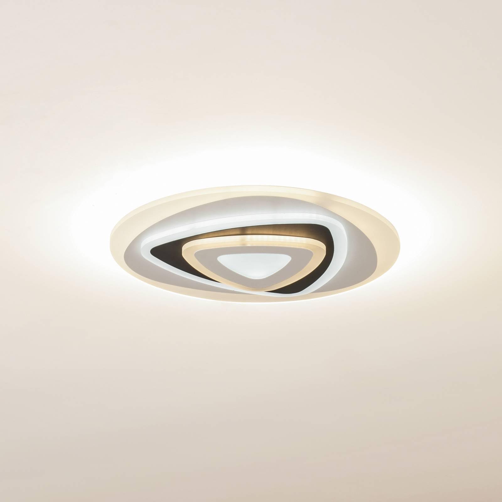Lindby LED Lámpara de techo Rebeka (Moderno) en Blanco hecho Plástico e.o. para Salón & Comedor (1 llama, lámpara, plafón