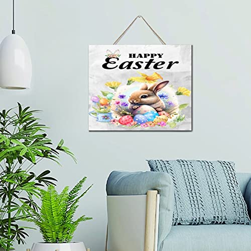 Décoration murale en bois lapin de Pâques pour salon rétro