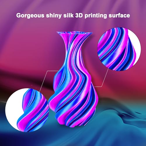 Image of YOUSU Silk PLA Filament 1.75mm, 3D Printer Filament Dual Color Coextrusion Filament Silk Rose-Red Blue Color Change PLA, Compatible with Most of 3D Printer.