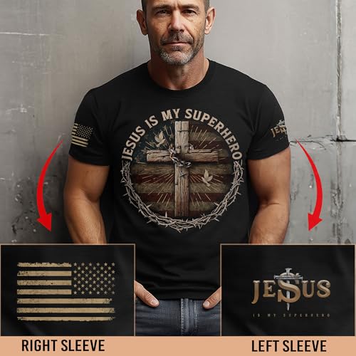 Jesus is Lord Shirt, American Flag Shirts, Cross Shirt, Christian Shirts for Men, Religious Tshirts for Men2