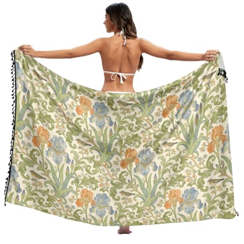 Traje de baño beige reductor soluciona falta de soporte con diseño William Morris