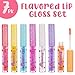 7pc Fruity Flavored Lip Gloss Set - Lip Gloss in Assorted Fruity Flavors, Non Toxic Makeup for Kids & Teens