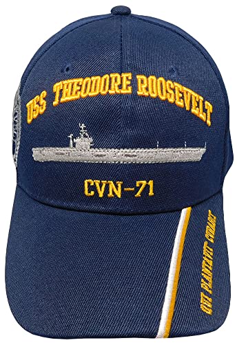 Gorra ajustable azul con bordado USS Theodore Roosevelt miniatura 3