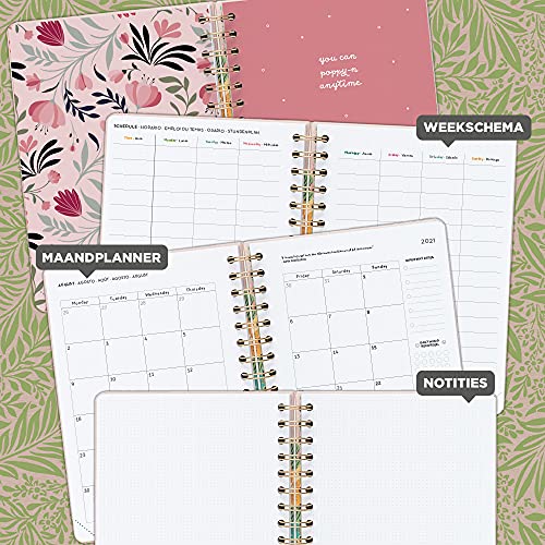 Kokonote® A5 Agenda 2021 2022 Blummen - Weekagenda 12 Maanden 2021 2022 - Pocket - Image 4