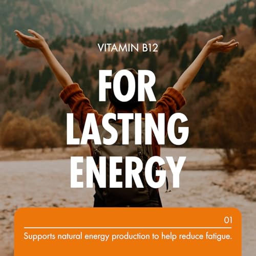 Incite Nutrition Vitamin B12 Tablets 1000 mcg. +1 Year Supply of High Strength Methylcobalamin. Boost Energy and Support Nervous System. Easy to Swallow, Non-GMO, and Suitable for Vegetarians & Vegans - Image 5