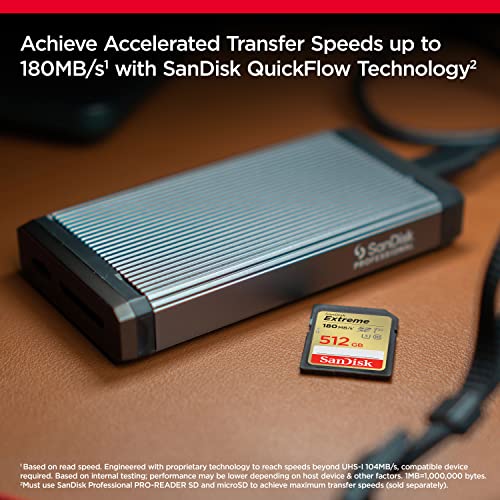 SanDisk 512GB Extreme SDXC card, SD card up to 180MB/s, V30 Memory card, UHS-I, Class, 10, U3, V30 - Image 3