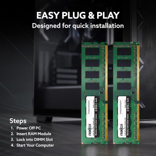 Image of Frontech 8GB DDR3 1600MHz Desktop RAM, High-Speed PC Memory Module, 1.5V Long-DIMM for Everyday Performance, Gaming, Office, and Content Creation, 3-Year Warranty (RAM-0053)
