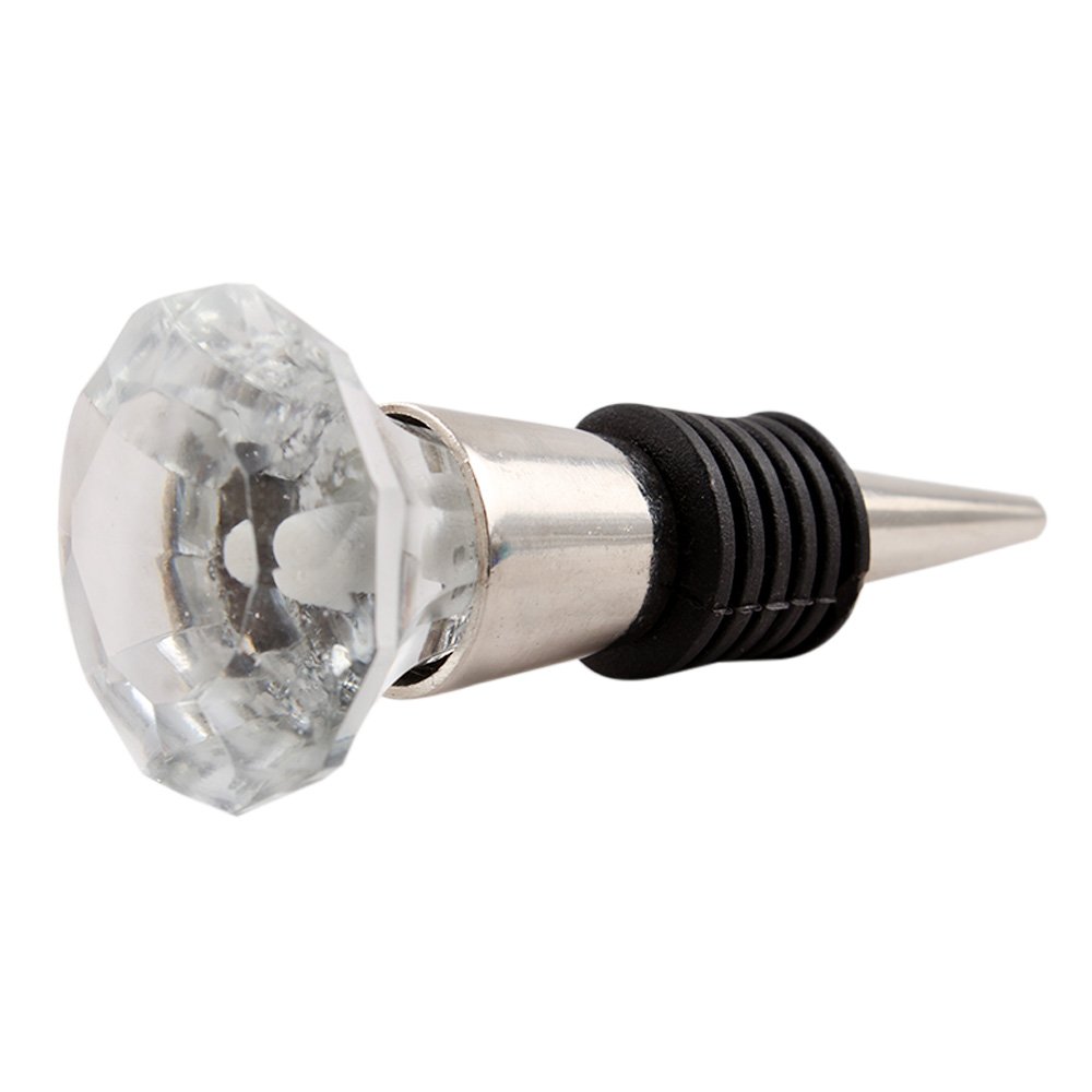 Indian Shelf Wine Stopper | Diamond Wine Corks | Glass Funny Wine Stoppers for Wine Bottles [Clear, 1 Pack]