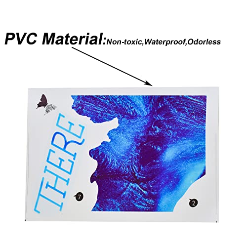 Vinilo decorativo Maydahui azul mariposa con texto 24x30 pulg miniatura 4