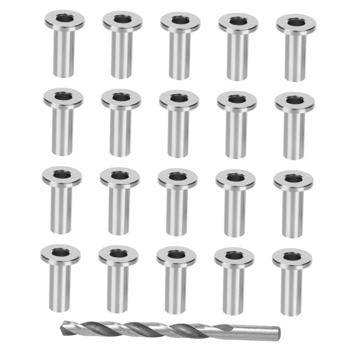 80pcs Cable Cover for Floor Cable Sleeve Stainless Steel Protectors for Deck Stair Kit
