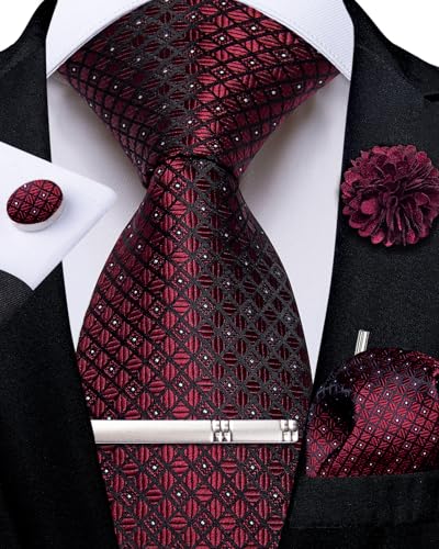 Image of DiBanGu Silk Zipper Ties for Men, Formal Pre-tied Necktie