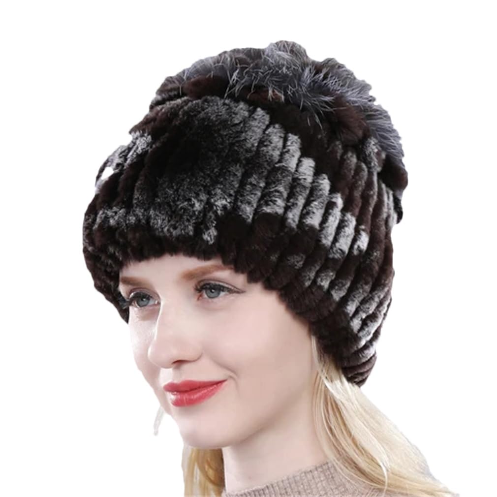 Stile russo Sci Skull Caps Inverno Peloso Beanie Hat Lady Warm Cappelli lavorati a maglia