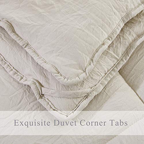 Hig Pre Washed Down Alternative Comforter Set Queen - Reversible Chic Quilt Design - Box Stitched With 4 Corner Tabs - Lightweight For All Season - Camel Duvet Comforter With 2 Pillow Shams #TOP1
