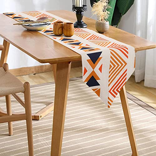 Image of Urban Space 100% Cotton Dining Table Runner, Printed Anti Skid Runner for Dining Table, Center Table Runners for 4 Seater & 6 Seater Table (13 inch x 76 inch, Boho Orange)