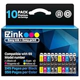 E-Z Ink Remanufactured Ink Cartridge Replacement for 69XL Ink Cartridges for Epson Stylus CX5000 CX6000 CX7000F CX8400 CX9400 NX215 NX305 NX400 NX415 NX510 NX515 Workforce 1100 30 310 615 (10 Pack)