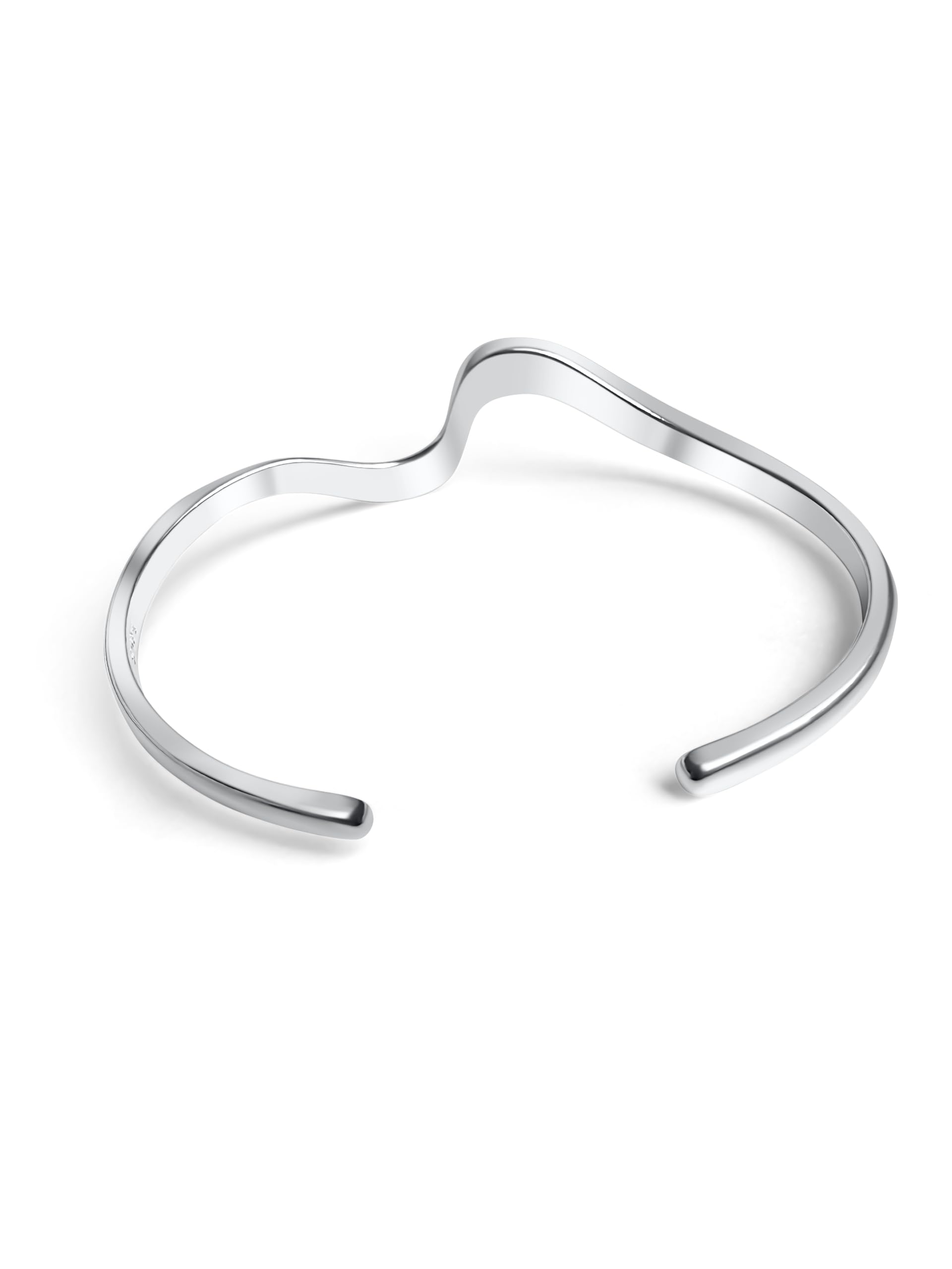 Bracciale rigido da donna in argento Sterling 925, regolabile, in confezione regalo