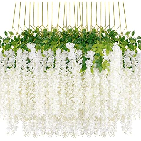 HanYun 24 Pack Wisteria Flowers Cover