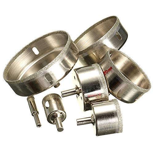Juego de 7 brocas metálicas diamantadas para vidrio y cerámica miniatura 1