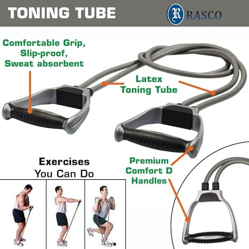 Image of Double Tonning Tube & Resistance Band for Men & Women with Heavy Quality Grip