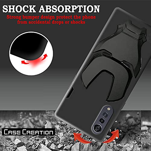 Image of COVERLY Official 3D Smooth Feel Avengers Logo Mask Soft Rugged Grip TPU Silicone Iron Man Engraved Cartoon Movie Engraved Silicone Rubber Matte Strong Back Cover for LG Velvet -Black