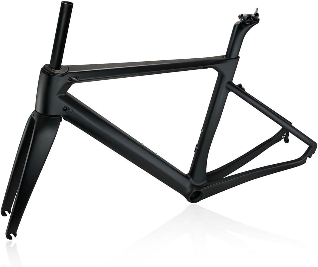 700C Carbon Road Bike Frameset 46/48/50/52cm C Brake Frame Broken Wind Bike Frame QR 100mm/130mm Lightweight Bicycle Frame Set Full Internal Routing (Size : 48CM)