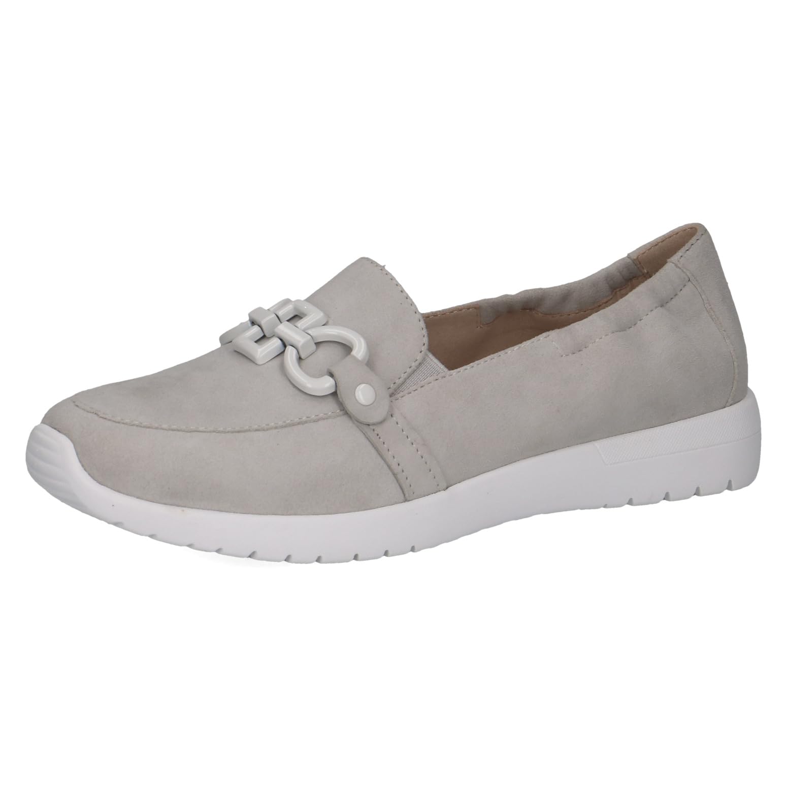 CAPRICE Women's Leather Loafers Comfortable, Gray (Arctic Suede), 5 UK