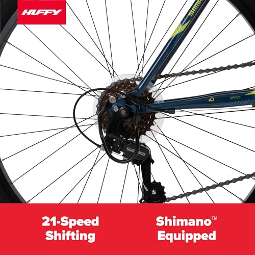 Huffy Stone Mountain Hardtail Mountain Bike for Boys/Girls/Men/Women, 20"/24"/26" Sizes, 6 or 21 Speed Shimano Twist Shifting, Front or Dual Suspension, Comfort Saddle, Sleek Colors