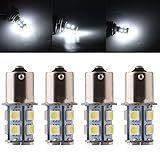 Qasim 10x 24V 1156 BA15S Led P21W 1141 Bombillas Coche Universal para Luz de Respaldo Señal de Giro Indicador de Luces de Estacionamiento 5050 13SMD 156LM Blanco