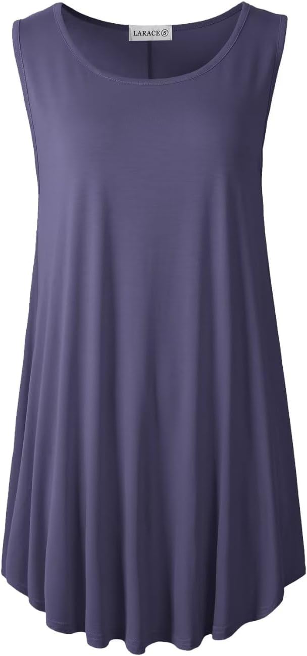 LARACE Tank Tops for Women Plus Size Sleevelss Tunic Casual Summer Clothes Swing Shirts for Leggings