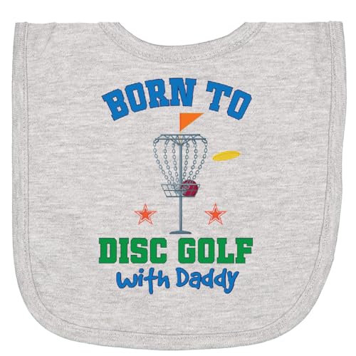 inktastic Born To Disc Golf with Daddy Golfing Newborn Bib