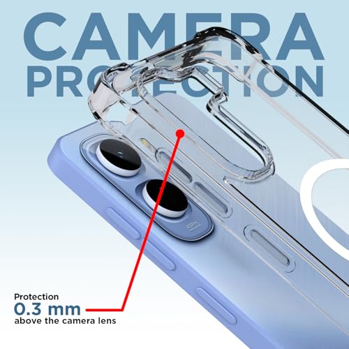 Image of Amazon Basics Back Cover for Vivo T5 Pro 5G Mag-Safe Shockproof PC + TPU Protective Case Magnetic Support Bumper Case (Transparent Mag-Safe)