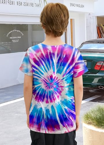 Image of Boys Tie Dye Shirt Size 4-14 Hippies Senior Rainbow Tees T Shirts for Kids | Tees T shirts for Kids