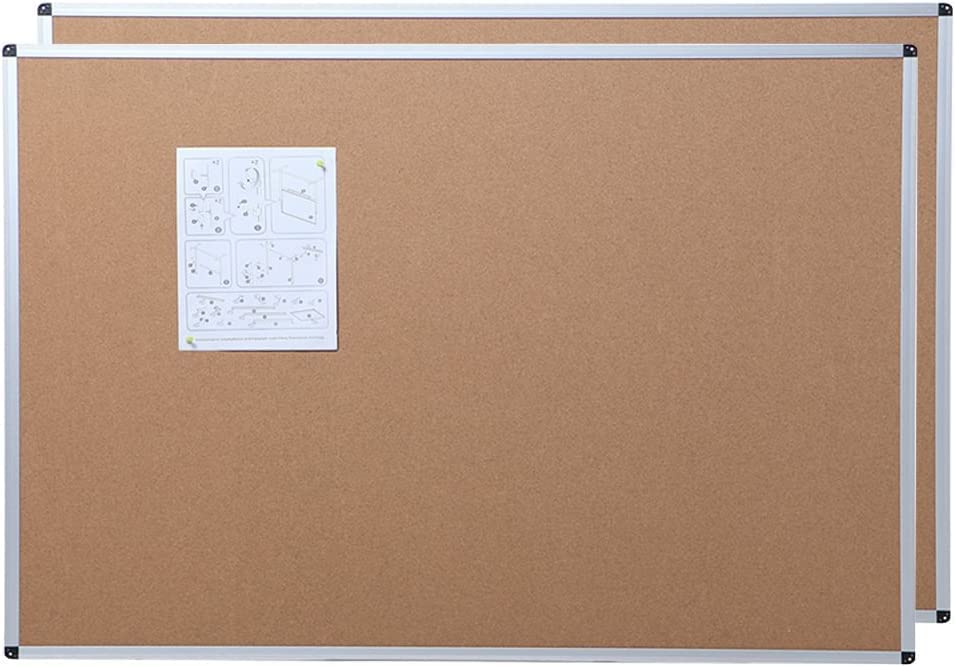 VIZ-PRO Cork Notice Board, 2 Pack, 120x90 cm, Silver Aluminium Frame — image 1