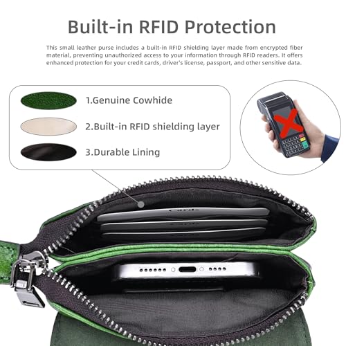 Image of Iswee Rfid Blocking Small Crossbody Bag for Women Travel Classic Style | Genuine Leather,Adjustable Shoulder Strap,Fits 6.9 inch Phone,Anti-Theft Purse,Perfect for Daily Use and Weekend Travel