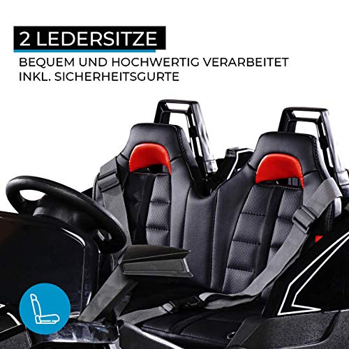 Actionbikes Motors Kinder Elektroauto GT Super Speed JC888 – 4x40 Watt Motor – 2-Sitzer - Eva Reifen – Allrad – Kinderauto (Schwarz) - 6