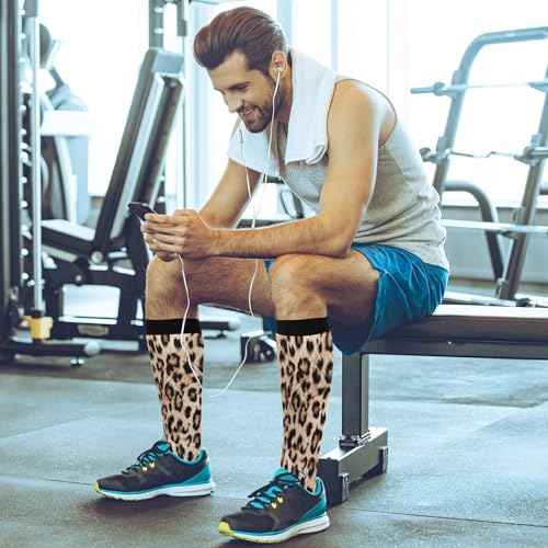 Image of Compression Socks for Men Women Colorful Knee High Socks Support for Athletic Sport Running Hiking Fitness