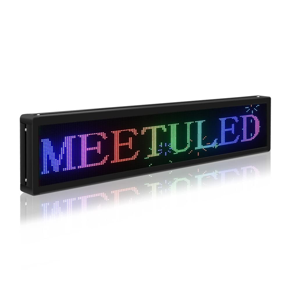 Photo 1 of MEETULED P10 Full Color LED Sign 39" x 8" Wifi Scrolling Text Message Board Advertising Display Board Programmable by PC U Disk for Business Advertising Board P10-Indoor(39 x 8 inch)
