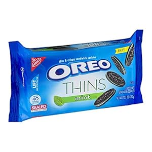 Nabisco, Oreo, Thins, 10.1oz Bag (Pack of 4) (Choose Flavors Below) (Chocolate Cookie Mint Creme)