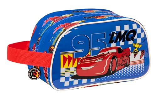 Safta Cars Race Ready - Neceser Escolar Infantil Mediano con Asa, Neceser Infantil, Adaptable a Carro, Fácil Limpieza, Cómodo y Versátil, Calidad y Resistencia, 26x12x15 cm, Color Azul Eléctrico