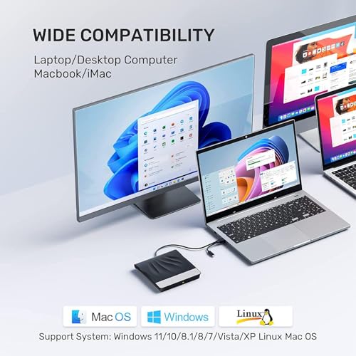 Unidad Externa CD/DVD para Laptop con USB 3.0 y Type-C miniatura 3
