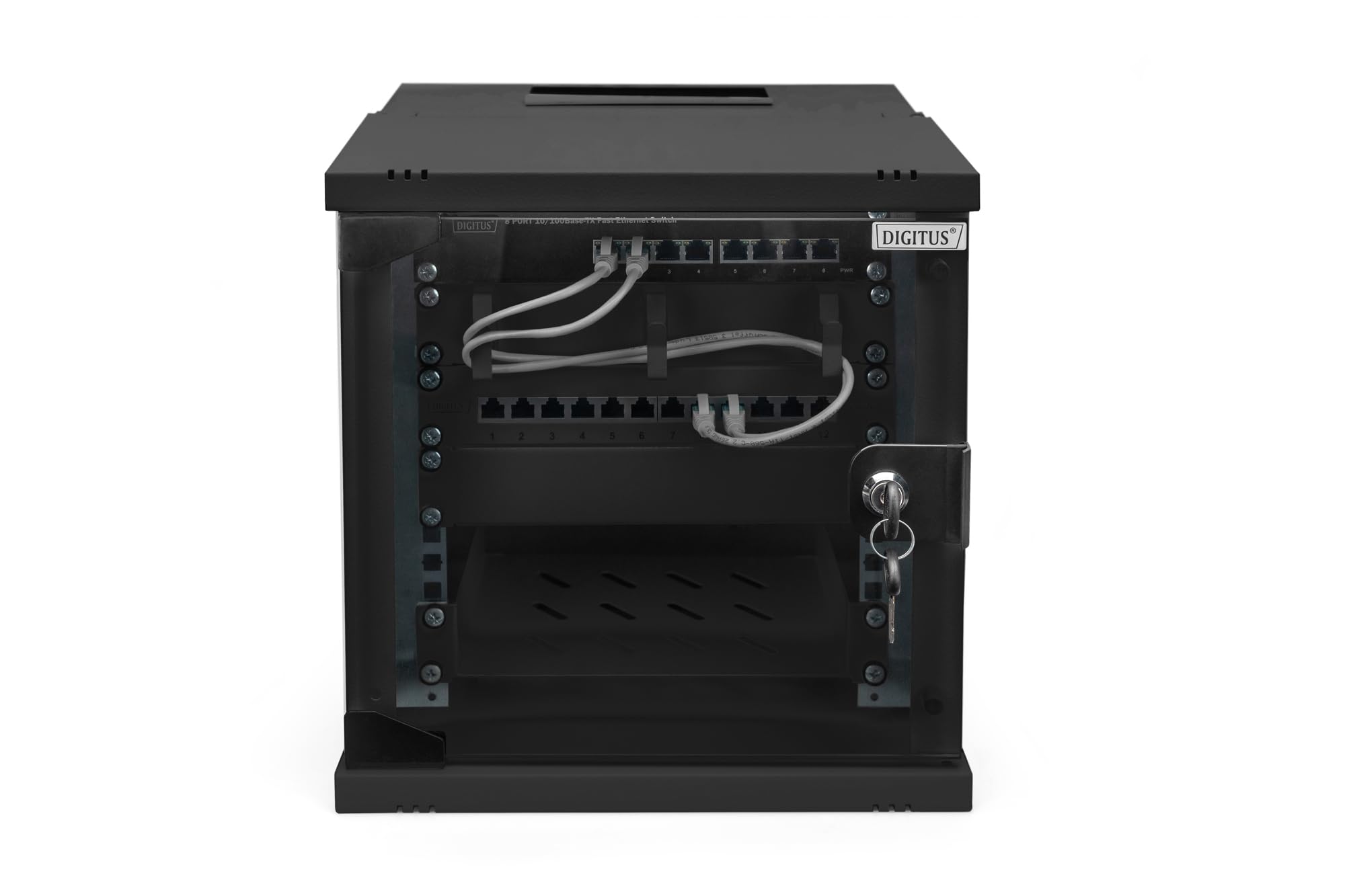 DIGITUS armadio di rete 10 pollici - 6 U - montaggio a parete - non montato - HxLxP 324x316x298mm - capacità di carico 30kg - profondità utile 254mm - classe di protezione IP20 - serie SOHO Pro - nero
