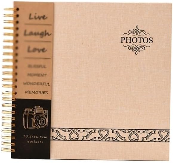 Travel Growth Commemorative Book ﻿ Burlap DIY Album Handmade Album Photo Album Stamp Album Applicable to Photos, Receipts, Star Cards, etc(8in)