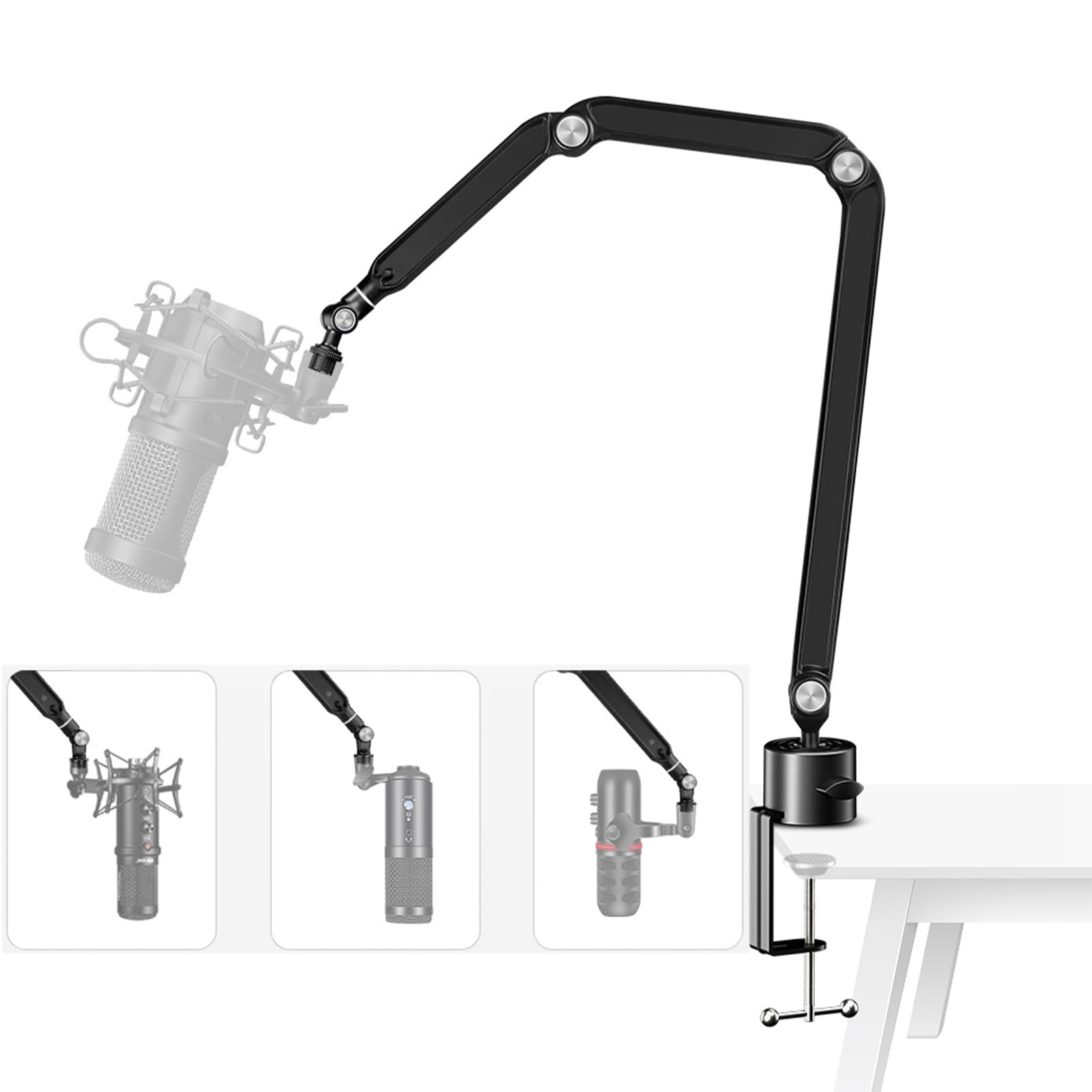 Flexibler Mikrofonarm Ständer mit 360-Grad Schwenkung und breiter Kompatibilität Verstellbarer Mikrofonständer, Mikrofon Aufhängungsarm