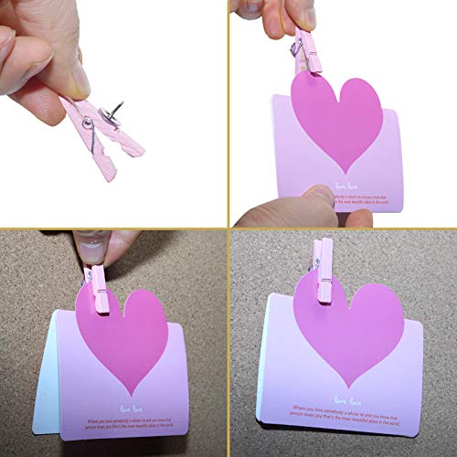 image for UpdateClassic 32 PCS Wood Push Pin Clips, Colorful Push Pins Decorativ