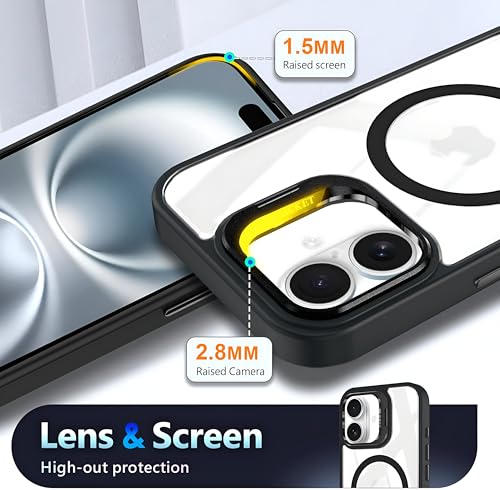 Image of Dsynk Gear Case for iPhone 16 Plus | Compatible with Mag-Safe | Built-in Stand & Lens Protector | Anti-Yellowing, Scratch-Resistant, Crystal Clear Back Cover
